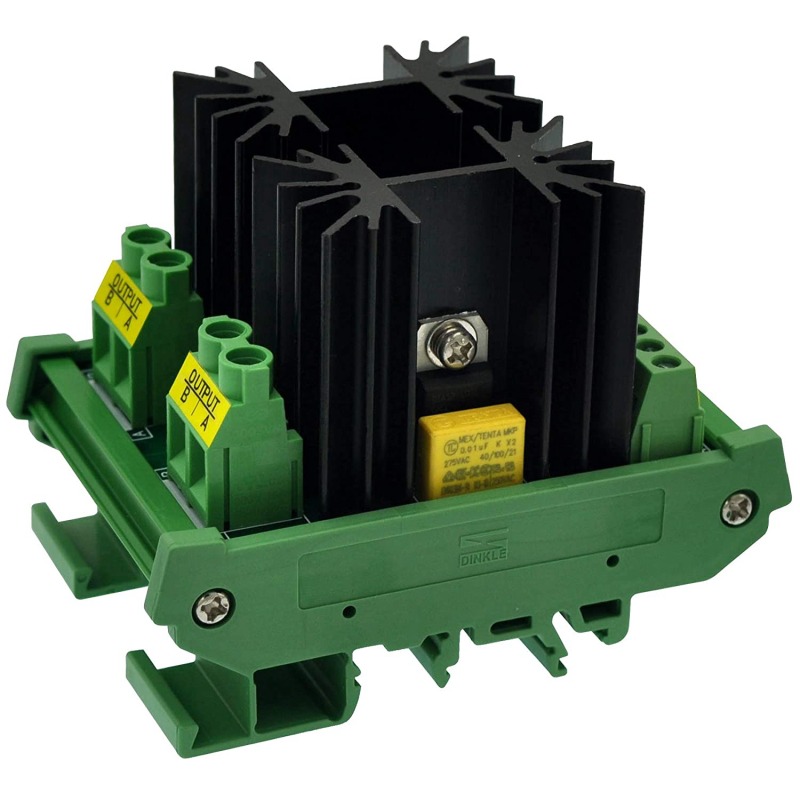 CZH-LABS DIN Rail Mount 12 Amp Solid State Relay SSR Module, in 4~32VDC, Out 100~240VAC. (2 Channels)
